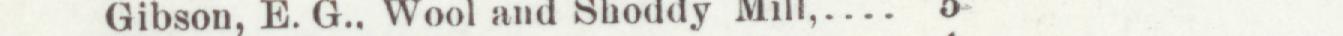 The index line reading Gibson, B. G Wool and shoddy mill in the 1904 atlas