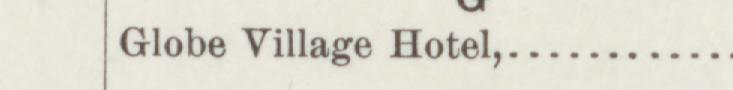 The line reading Globe Village Hotel in the 1894 atlas index