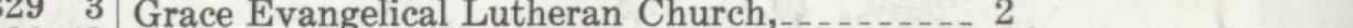 The line reading Grace Evangelical Lutheran Church in the 1933 atlas index