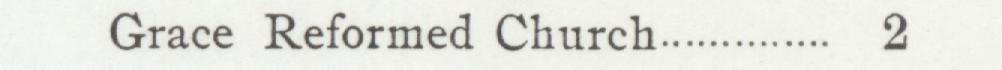 The line reading Grace Reformed Church in the 1901 atlas index