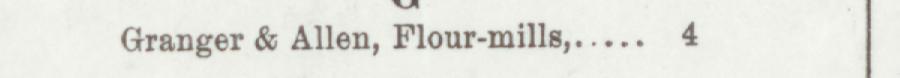 The line reading Granger & Allen, Flour-mill in the 1900 atlas index