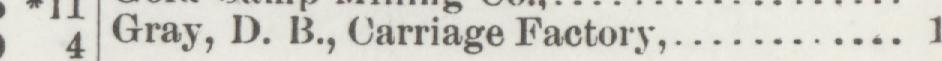 The line reading Gray, D. B., Carriage Factor: in the 1889 atlas index