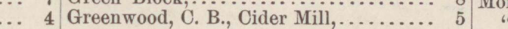 The line reading Greenwood, C. B., Oider Mill in the 1885 atlas index