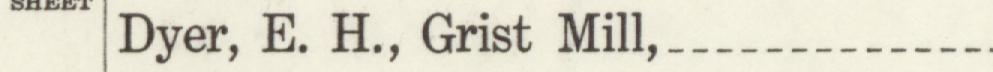 The index line reading Dyer, E. H., Grist Mill in the 1910 atlas