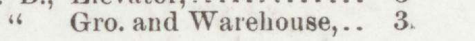 The line reading Gro. and Warehouse in the 1899 atlas index