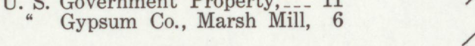 The line reading Gypsum Co., Marsh Mill in the 1910 atlas index