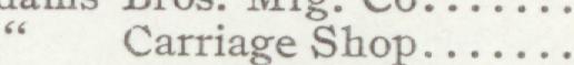 The index line reading Carriage Shop in the 1908 atlas