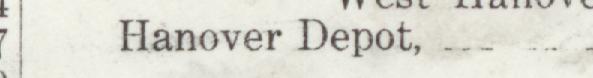 The line reading Hanover Depot in the 1912 atlas index
