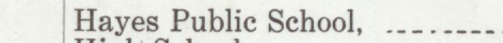 The line reading Hayes Public School in the 1919 atlas index