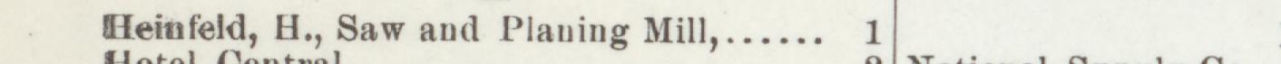 The line reading Heinfeld, H., Saw and Planing Mill in the 1899 atlas index