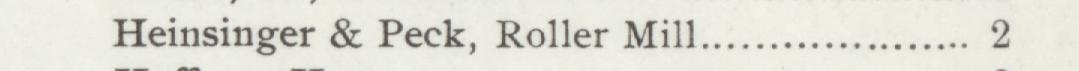 The line reading Heinsinger & Peck, Roller Mill in the 1899 atlas index
