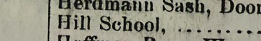 The line reading Hill School in the 1895 atlas index