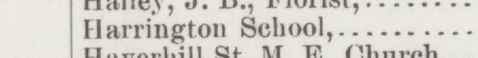 The line reading Hlarrington School in the 1888 atlas index