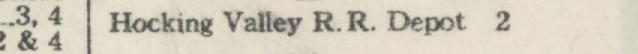 The line reading Hocking Valley R.R. Depot in the 1922 atlas index