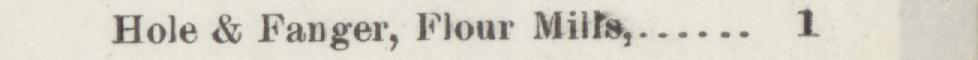 The line reading Hole & Fanger, Flour Mills in the 1895 atlas index