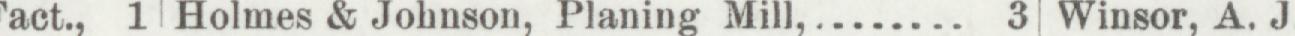 The line reading Holmes & Johnson, Planing Mill in the 1893 atlas index