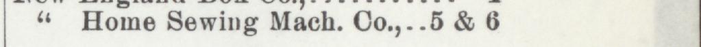 The line reading Home Sewing Mach.Co5&6 in the 1905 atlas index