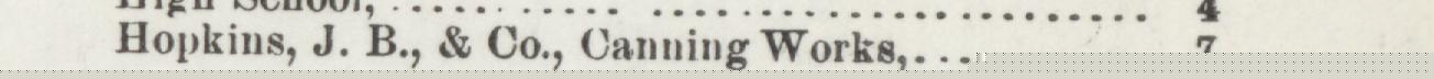 The line reading Hopkins, J. B., & Co., Canning Works in the 1894 atlas index