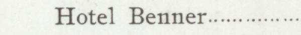 The line reading Hotel Benner in the 1901 atlas index