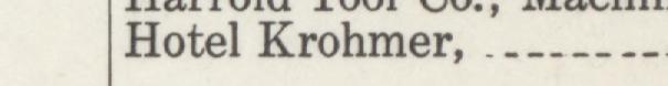 The line reading Hotel Krohmer in the 1915 atlas index