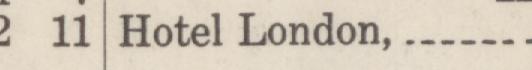 The line reading Hotel London in the 1921 atlas index