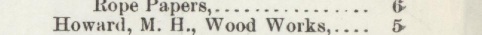 The index line reading Howard, M. Her Wood Works in the 1897 atlas