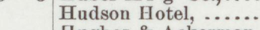 The line reading Hudson Hotel in the 1892 atlas index