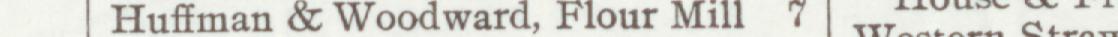 The line reading Huffman & Woodward, Flour Mill in the 1907 atlas index