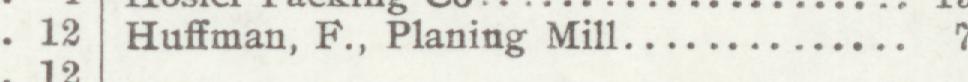 The line reading Hufman, F, Planing Mill in the 1907 atlas index