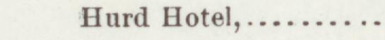 The index line reading Hurd Hotel in the 1899 atlas