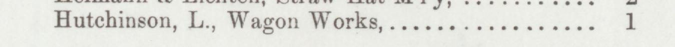The line reading Hutehinson, L., Wagon Works in the 1892 atlas index
