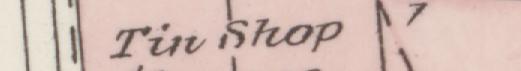 The line reading Iin shop in the 1887 atlas index