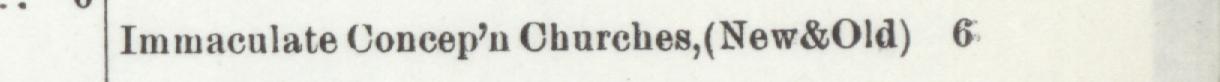 The line reading Immaculate Concep'n Churches,(New&Old) in the 1903 atlas index