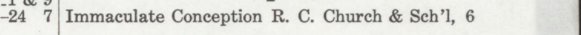 The line reading Immaculate Conception R. C. Church & Seh', 6 in the 1931 atlas index
