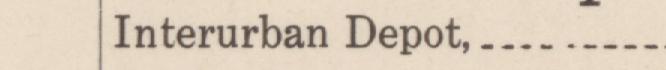 The line reading Interurban Depot in the 1923 atlas index
