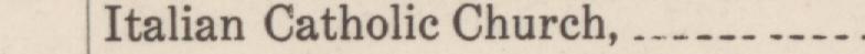 The line reading Italian Catholie Church in the 1922 atlas index