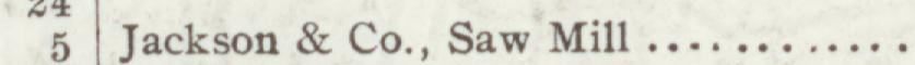 The line reading Jackson & Co., Saw Mill in the 1907 atlas index