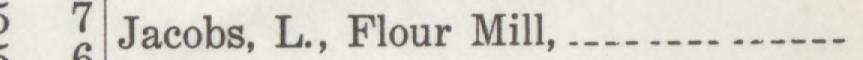 The line reading Jacobs, L., Flour Mill in the 1916 atlas index