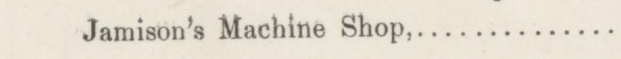 The line reading Jamison's Machine Shop in the 1884 atlas index