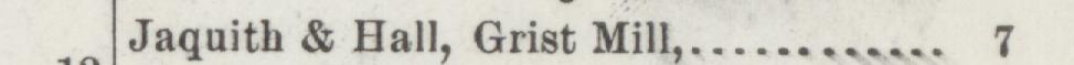 The line reading Jaquith & Hall, Grist Mill in the 1894 atlas index