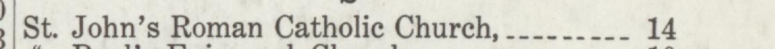 The line reading John's Roman Catholie Church in the 1914 atlas index