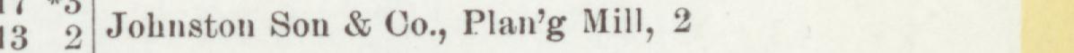 The line reading Johnston Son & Co., Plan'g Mill, 2 in the 1903 atlas index