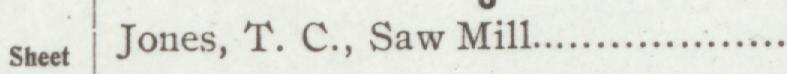 The line reading Jones, T. C., Saw Mill in the 1900 atlas index