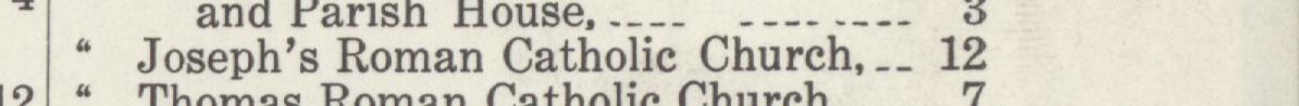 The line reading Joseph's Roman Catholic Church in the 1923 atlas index