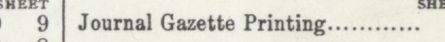 The line reading Journal Gazette Printing in the 1907 atlas index