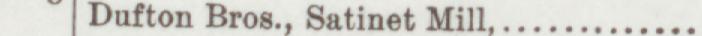 The line reading Jufton Bros., Satinet Mill in the 1892 atlas index