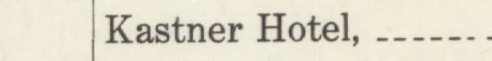 The index line reading Kastner Hotel in the 1912 atlas