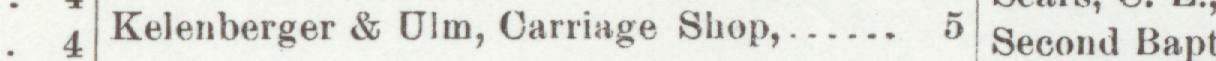 The line reading Kelenberger & Ulm, Carriage Shop in the 1899 atlas index