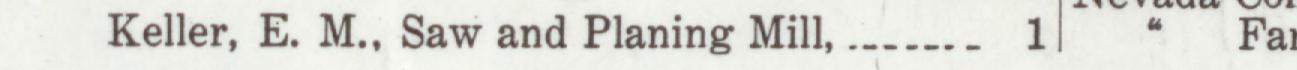 The line reading Keller, E. M., Saw and Planing Mill in the 1921 atlas index