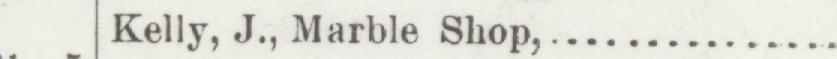 The line reading Kelly, J., Marble Shop in the 1899 atlas index